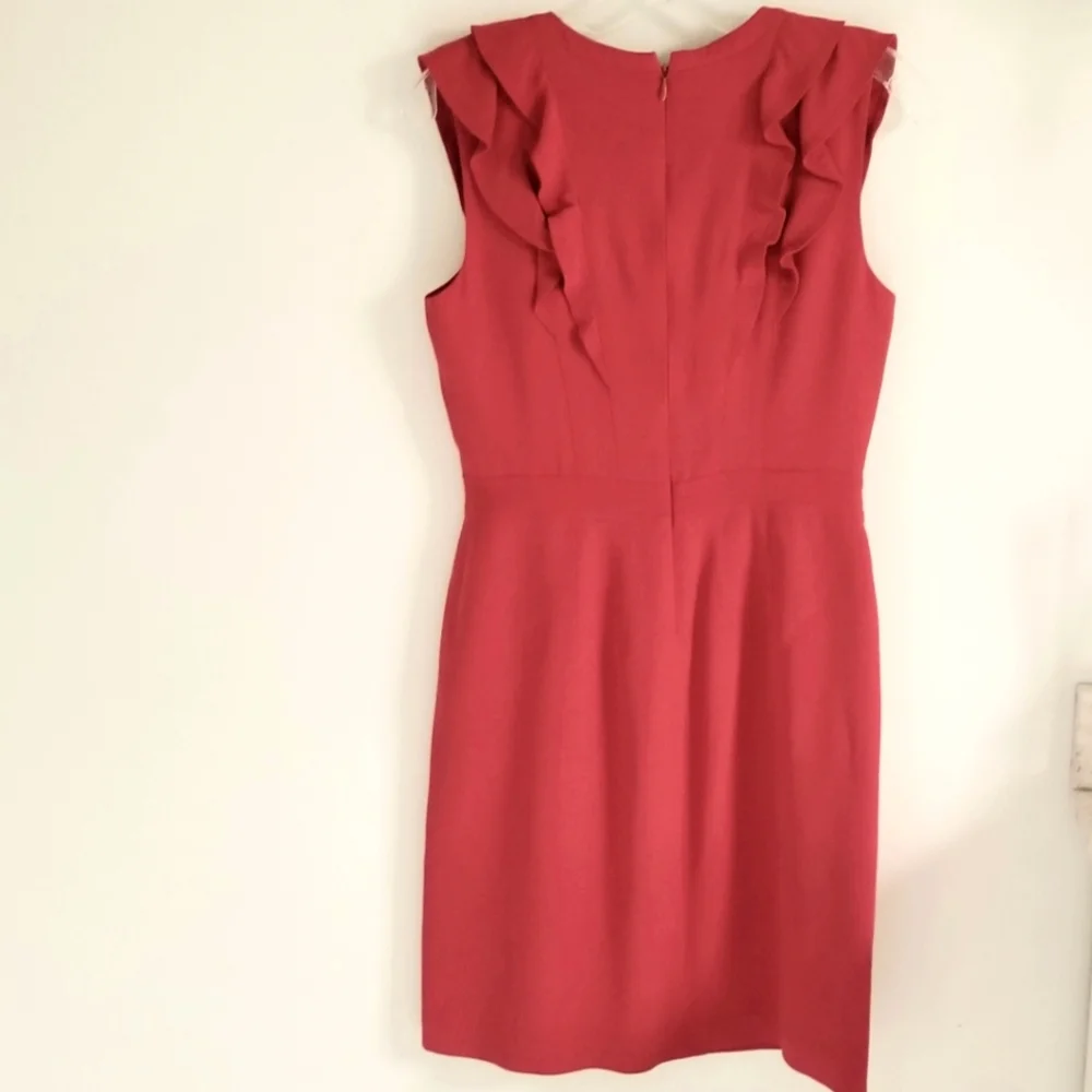 Tory Burch Red Silk sleeveless ruffle dress